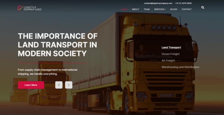Streamline Your Supply Chain with Our Custom Logistics Website Design